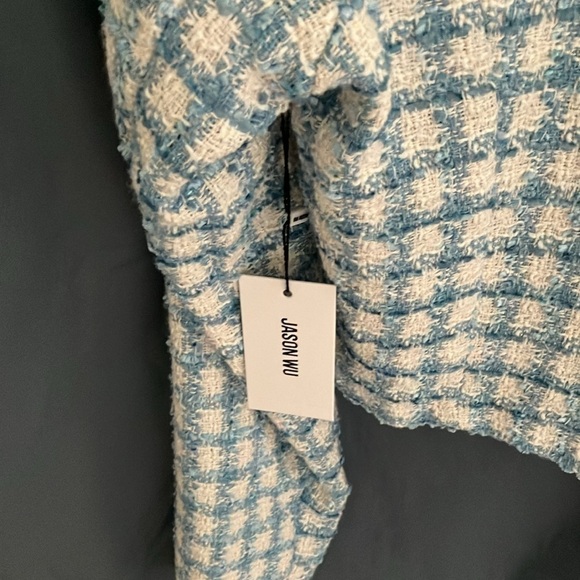 Jason Wu: Sky Blue/White Tweed Cropped Blazer & Skort Set- size 10 - Picture 3 of 16
